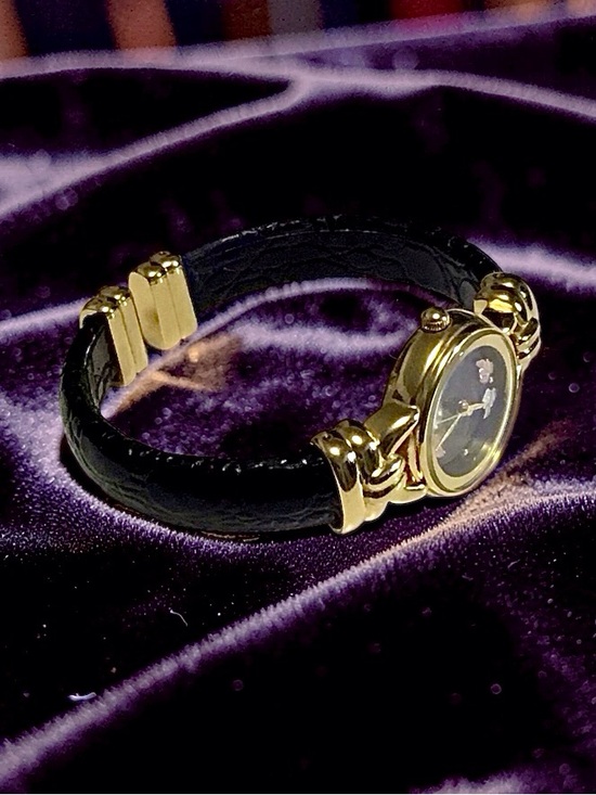 Black Hills Gold Watch With 4 Gold Leaves & Leather Bangles For Women main image 10
